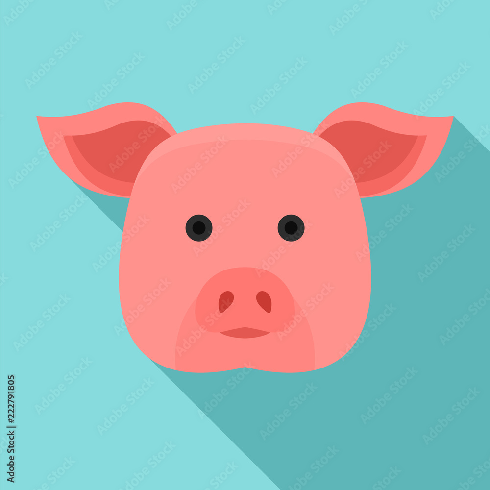 Pig head icon. Flat illustration of pig head vector icon for web design Pig head icon. Flat illustration of pig head vector icon for web design