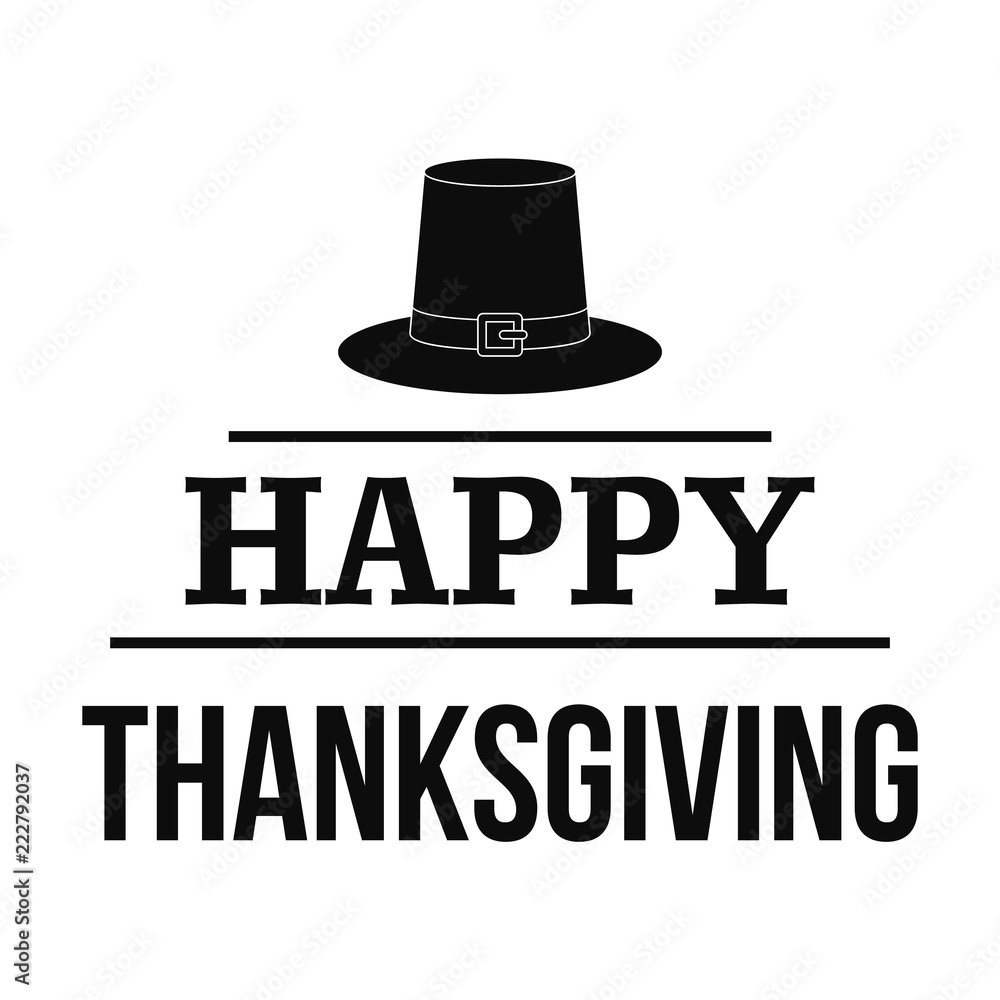hat happy thanksgiving vector logo 