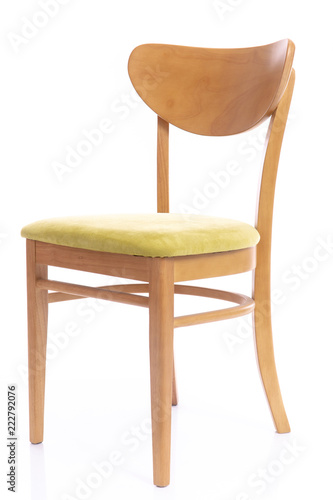 Wooden comfortable chair  on white background isolated