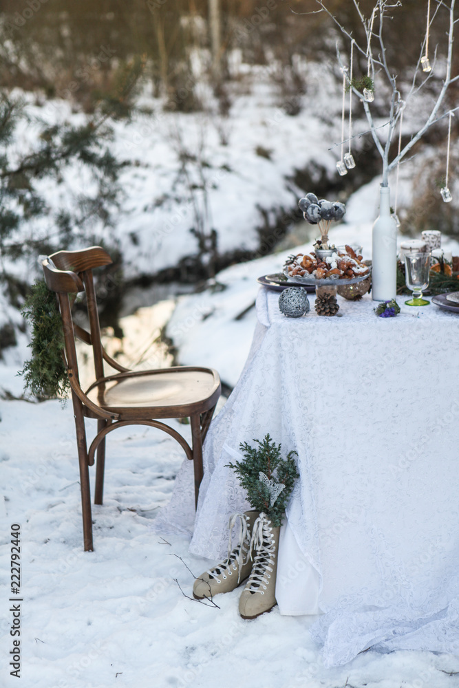 Wedding winter decor in outdoor Wedding winter decor in outdoor