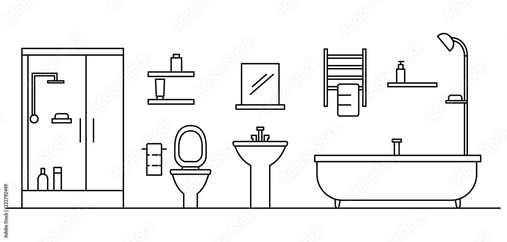Bathroom Clipart Black And White