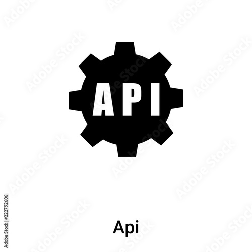 Api icon vector isolated on white background, logo concept of Api sign on transparent background, black filled symbol