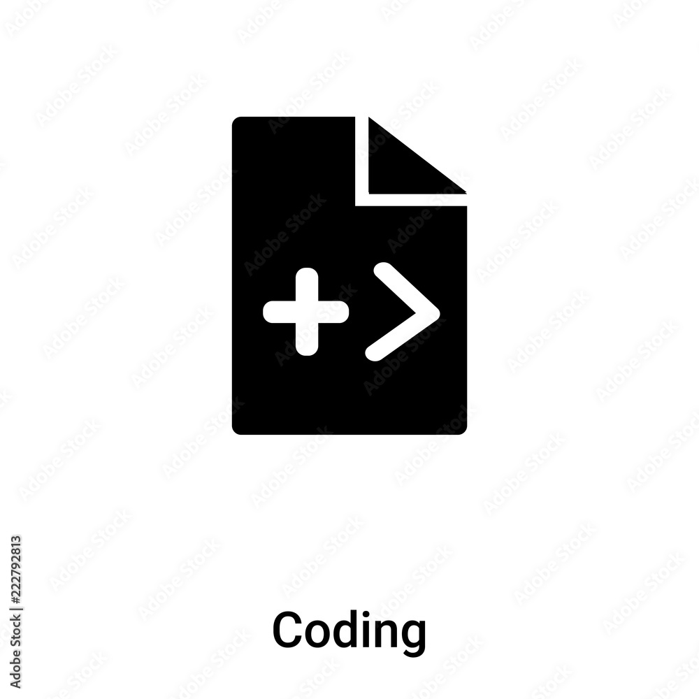 Coding icon vector isolated on white background, logo concept of Coding sign on transparent background, black filled symbol Coding icon vector isolated on white background, logo concept of Coding sign on transparent background, black filled symbol