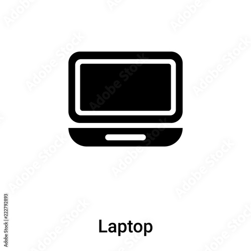 Laptop icon vector isolated on white background, logo concept of Laptop sign on transparent background, black filled symbol