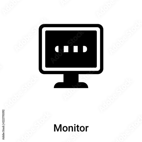 Monitor icon vector isolated on white background, logo concept of Monitor sign on transparent background, black filled symbol