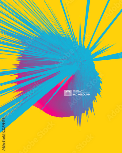 Background with exploding rays. Abstract vector illustration with dynamic effect. Cover design template. Can be used for advertising, marketing and presentation.