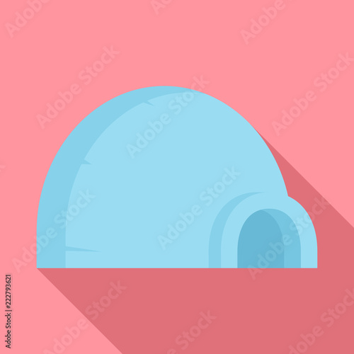 Arctic igloo icon. Flat illustration of arctic igloo vector icon for web design