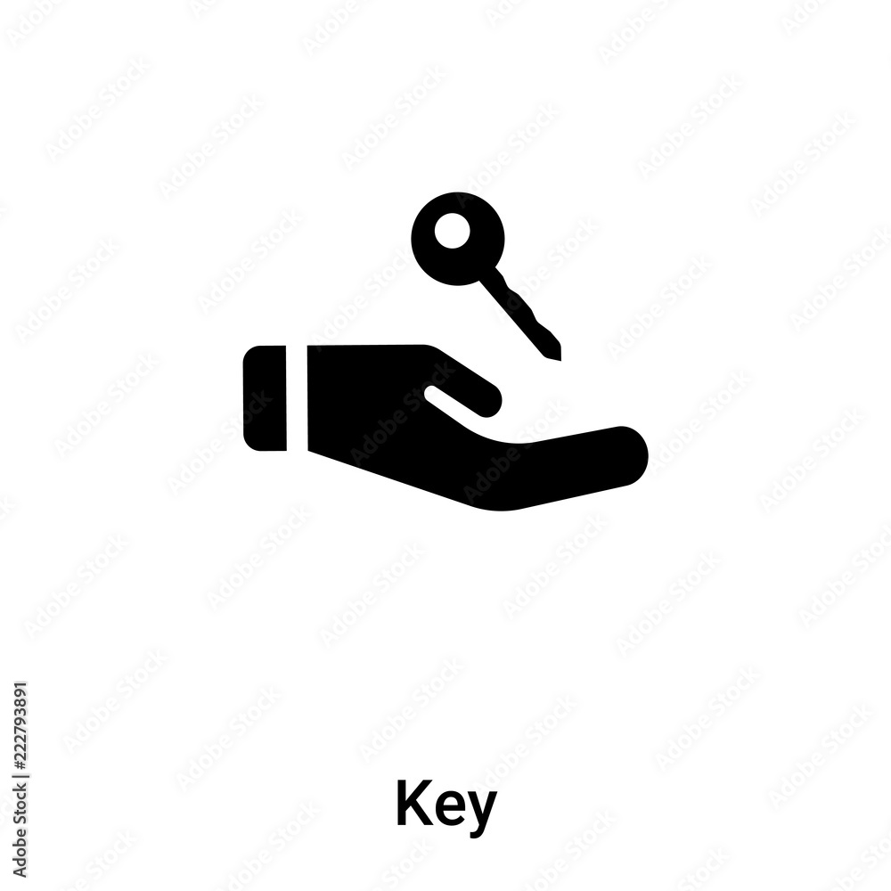 Key icon vector isolated on white background, logo concept of Key sign on transparent background, black filled symbol