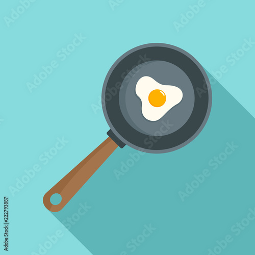 Cooked egg icon. Flat illustration of cooked egg vector icon for web design