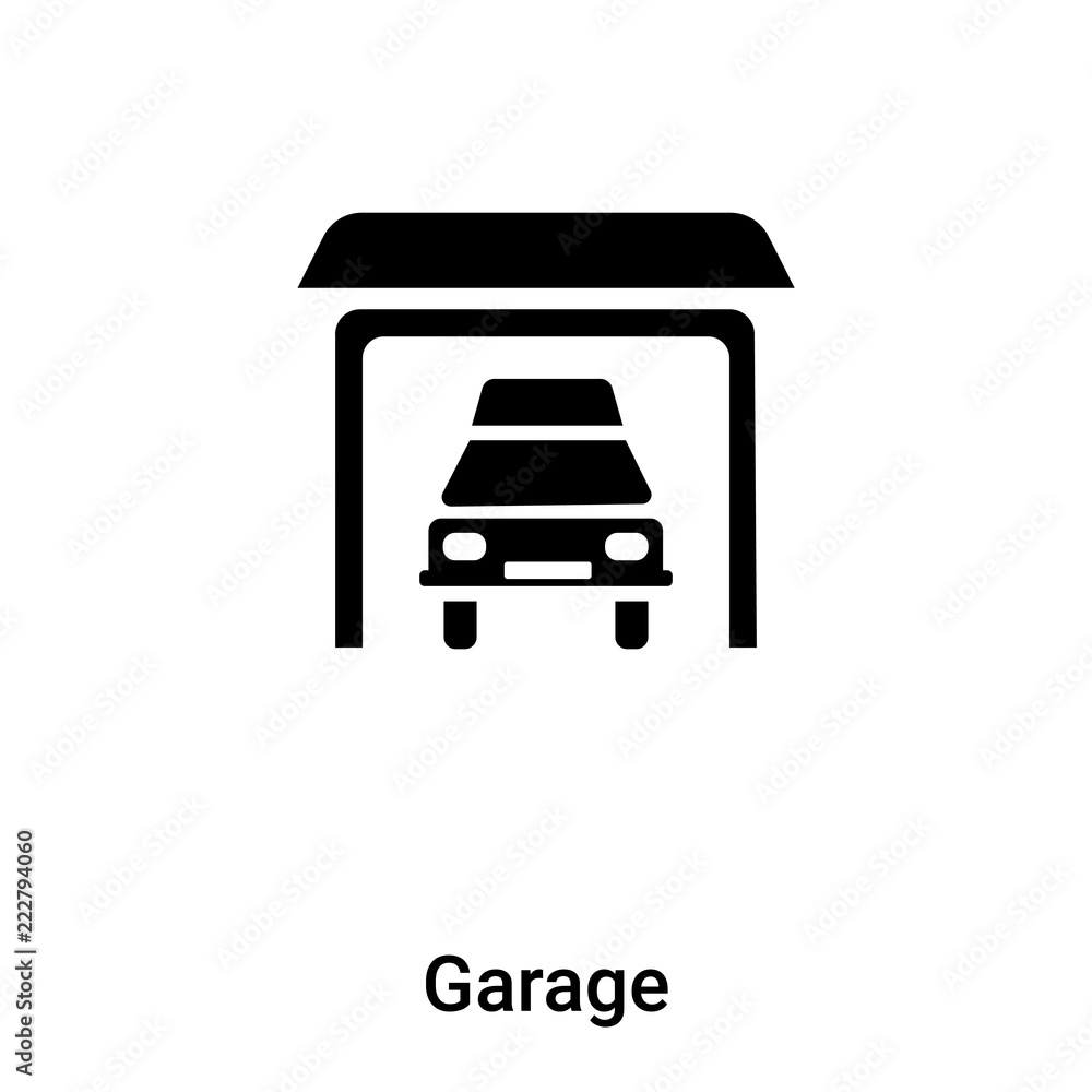 Garage icon vector isolated on white background, logo concept of Garage sign on transparent background, black filled symbol Garage icon vector isolated on white background, logo concept of Garage sign on transparent background, black filled symbol