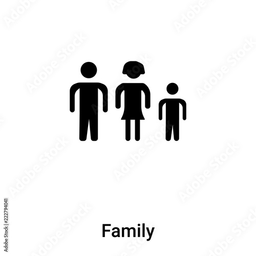 Family icon vector isolated on white background  logo concept of Family sign on transparent background  black filled symbol