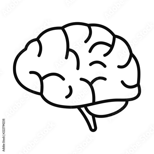 Brain power icon. Outline brain power vector icon for web design isolated on white background
