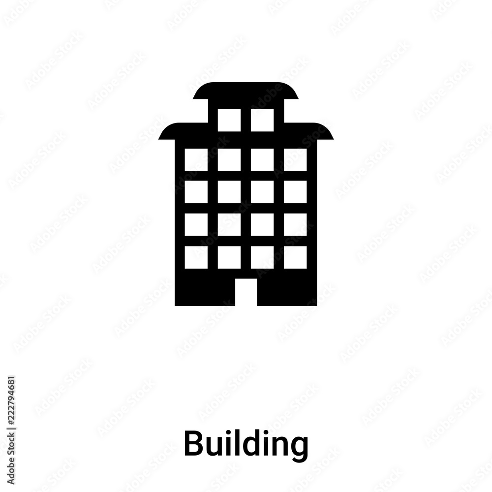 Building icon vector isolated on white background, logo concept of Building sign on transparent background, black filled symbol Building icon vector isolated on white background, logo concept of Building sign on transparent background, black filled symbol
