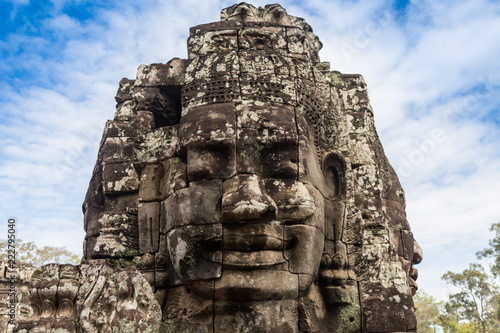 Ancient Bayon castle, Angkor Thom, Cambodia. Vintage. © coob.kz