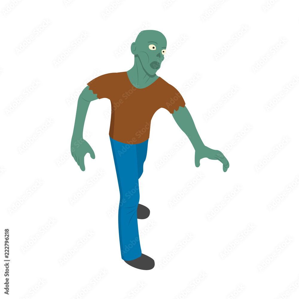 Zombie man icon. Isometric of zombie man vector icon for web design isolated on white background Zombie man icon. Isometric of zombie man vector icon for web design isolated on white background