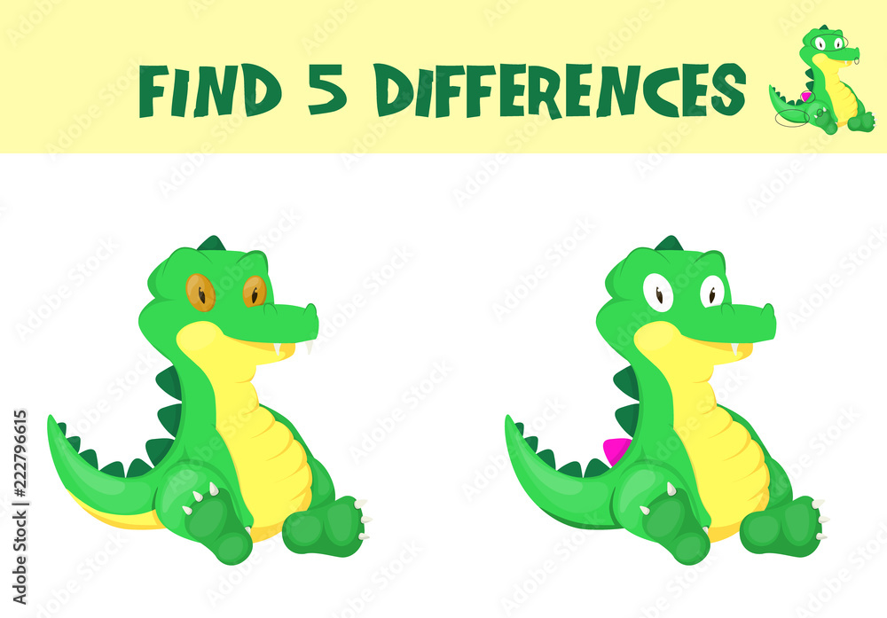 Obraz premium Find differences, education game for children vector ready for print worksheet illustration.