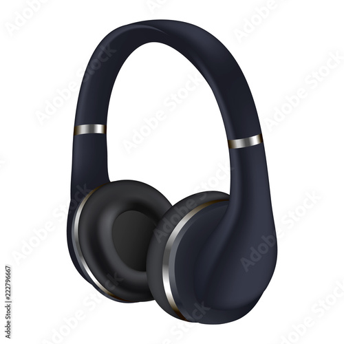 Wireless headphones icon. Realistic illustration of wireless headphones vector icon for web design isolated on white background