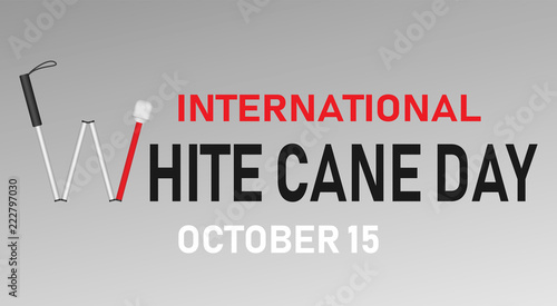 White cane day concept banner. Realistic illustration of white cane day vector concept banner for web design