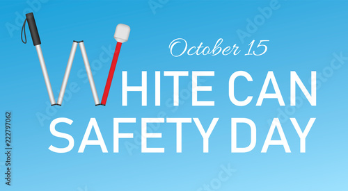 White cane october day concept banner. Realistic illustration of white cane october day vector concept banner for web design