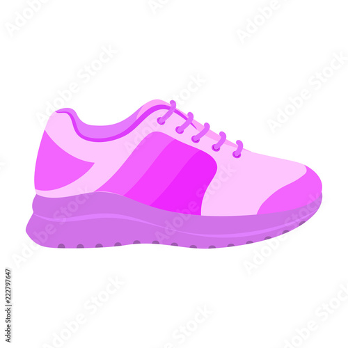 Pink sport shoe icon. Flat illustration of pink sport shoe vector icon for web design