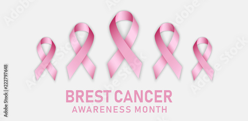 Breast cancer concept banner. Realistic illustration of breast cancer vector concept banner for web design