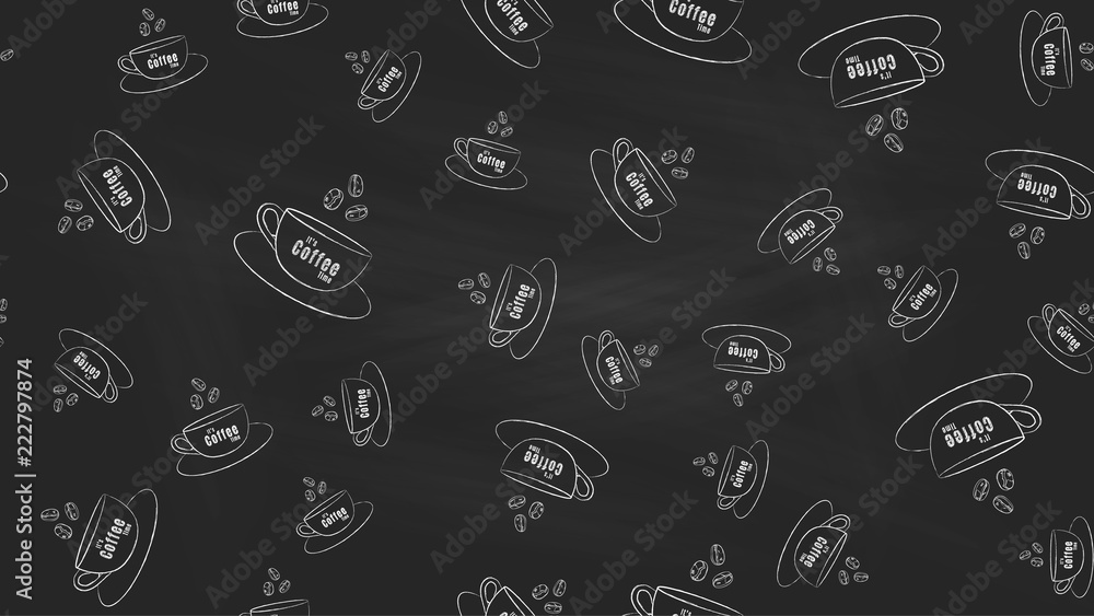 Coffee seamless pattern background. Vector Illustration