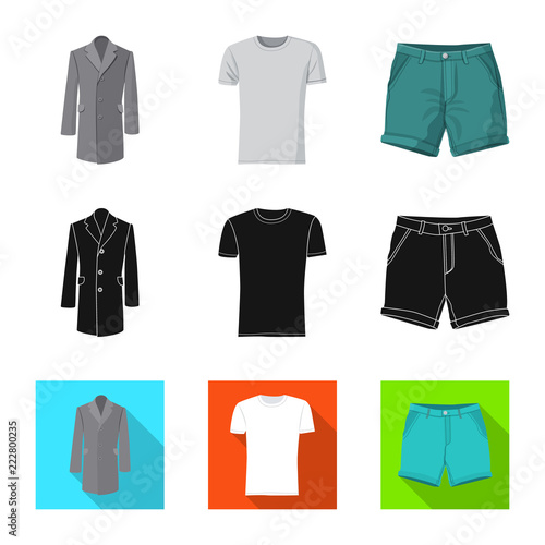 Isolated object of man and clothing symbol. Collection of man and wear stock vector illustration.