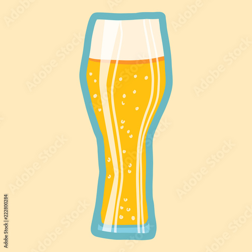 Ale beer glass icon. Hand drawn illustration of ale beer glass vector icon for web design