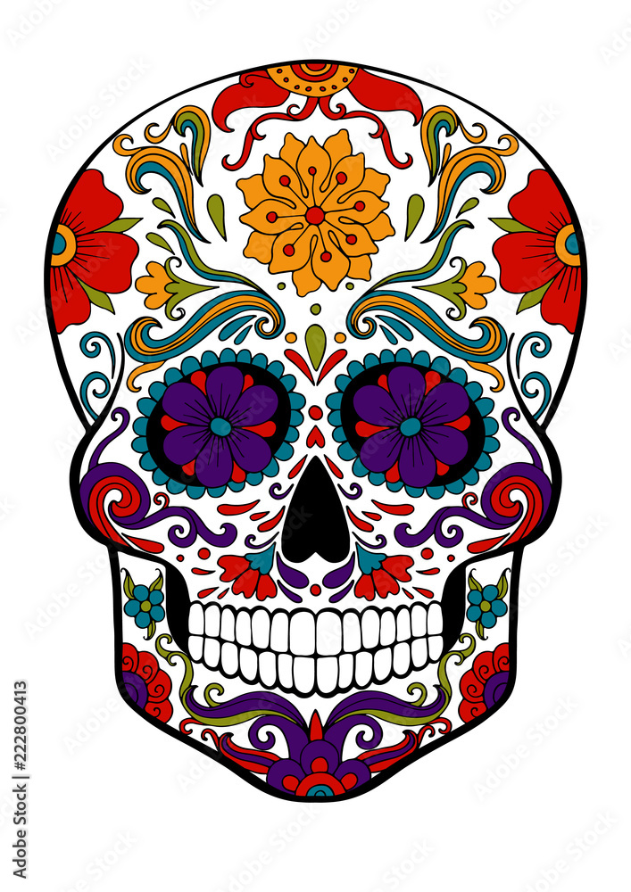 sugar skull, day of death vector illustration sugar skull, day of death vector illustration
