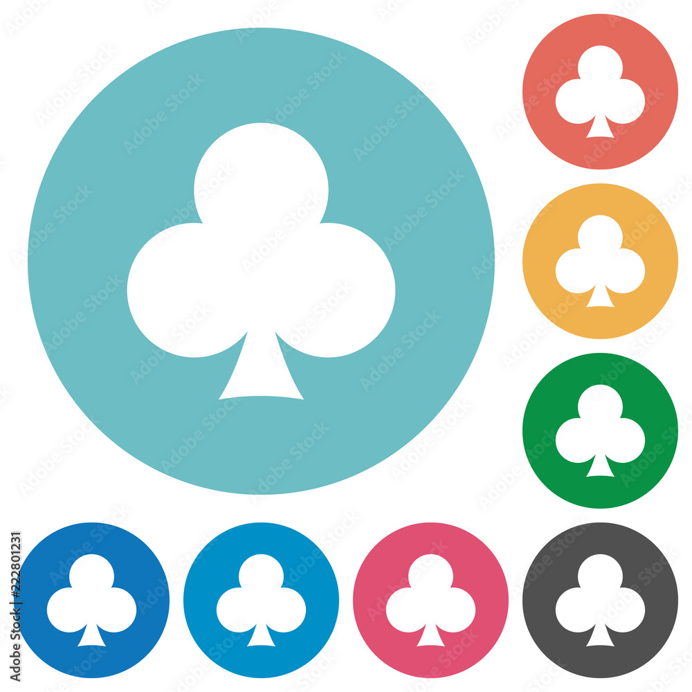 Club card symbol flat round icons Club card symbol flat round icons