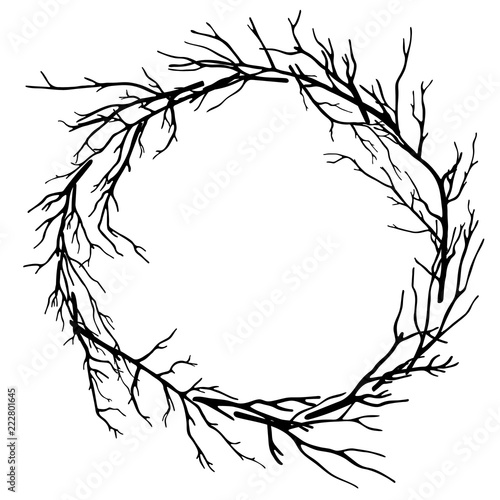 wreath of dead branches,