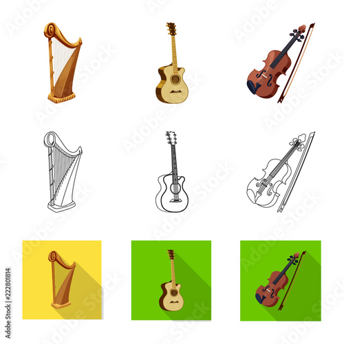 Vector illustration of music and tune sign. Collection of music and tool stock symbol for web.