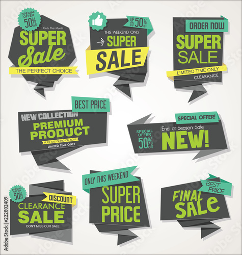 Modern sale banners and labels modern collection 