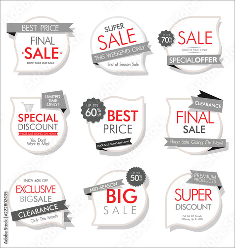 Modern sale banners and labels modern collection 