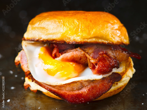 rustic bacon egg breakfast sandwich bun