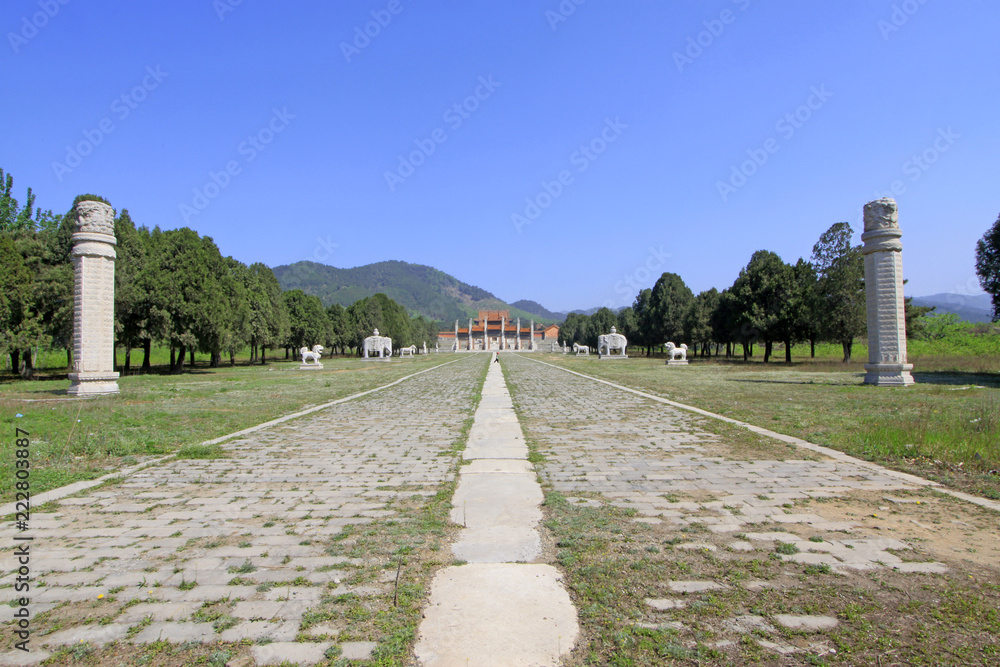Chinese ancient architecture landscape in the Eastern Royal Tombs of the Qing Dynasty, china
