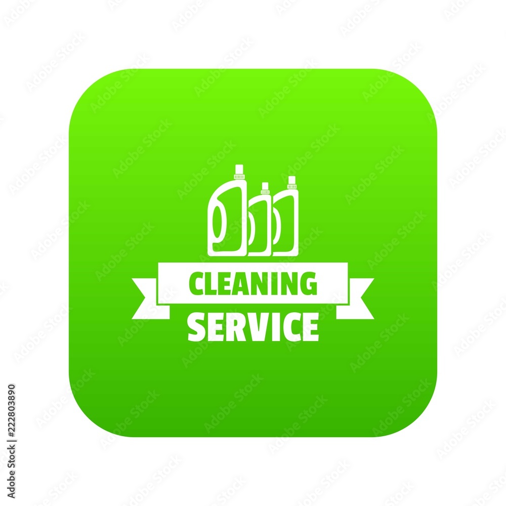 Cleaning service icon green vector isolated on white background Cleaning service icon green vector isolated on white background