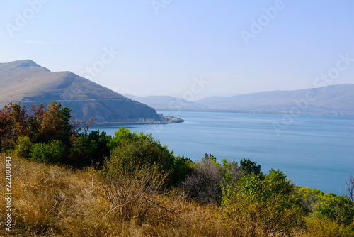 Panoramiczny widok na jezioro Sevan, Armenia