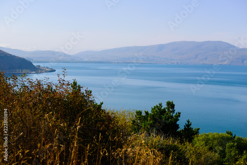 Panoramiczny widok na jezioro Sevan, Armenia