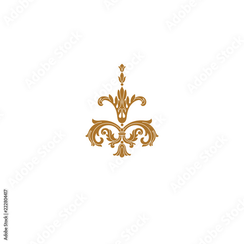 Golden vintage baroque ornament, corner. Retro pattern antique style acanthus.