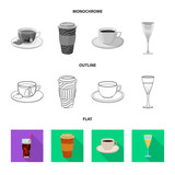 Vector design of drink and bar logo. Set of drink and party vector icon for stock.