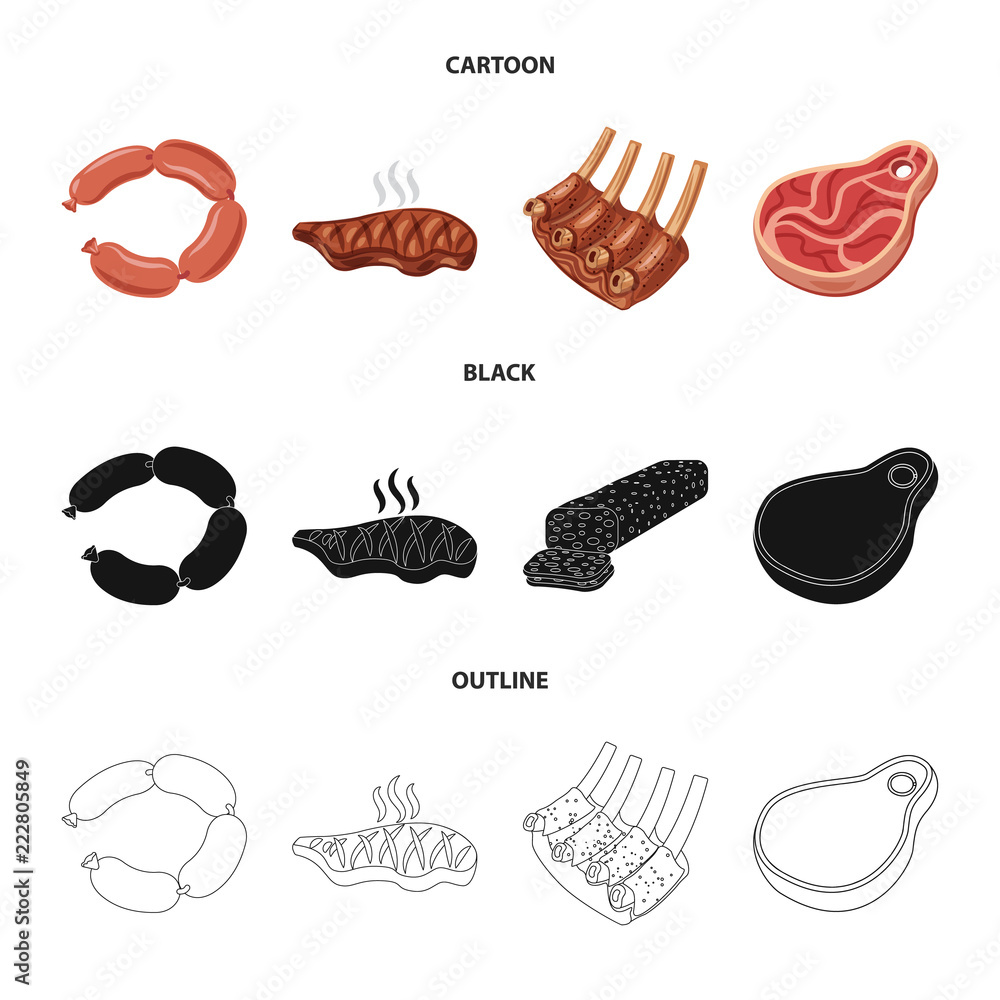 Vector design of meat and ham symbol. Collection of meat and cooking stock vector illustration. Vector design of meat and ham symbol. Collection of meat and cooking stock vector illustration.