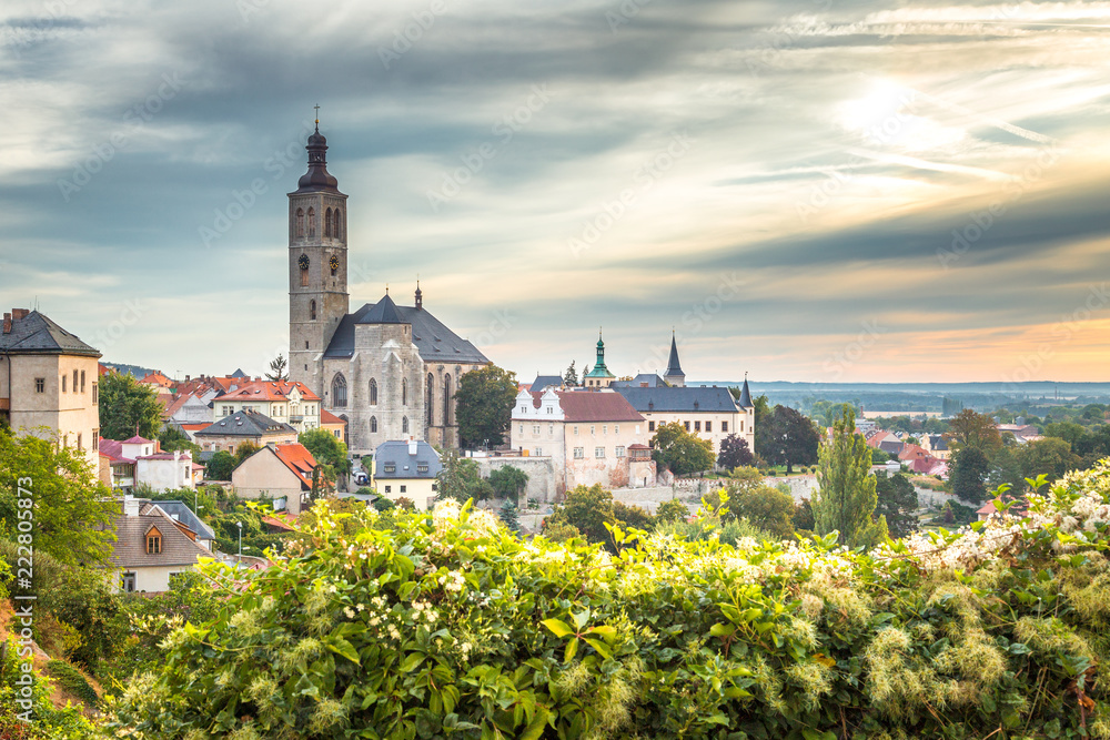 Historic center of Kutna Hora with Church of St James, Czech Republic, Europe.