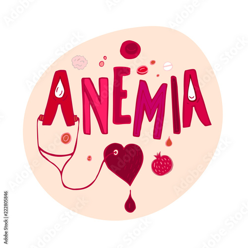 Anemia doodles background