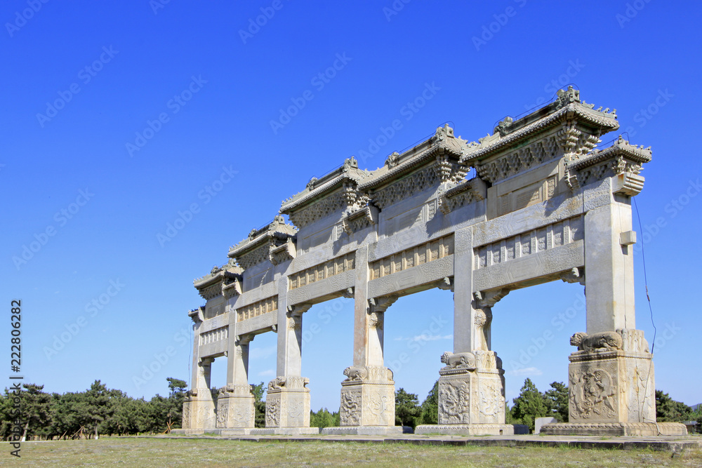 The Great Stone arch in the Eastern Royal Tombs of the Qing Dynasty, china