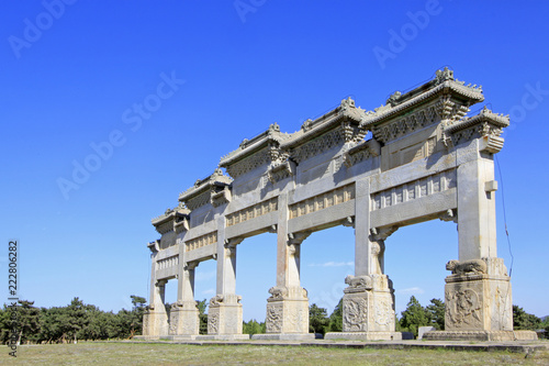 The Great Stone arch in the Eastern Royal Tombs of the Qing Dynasty, china