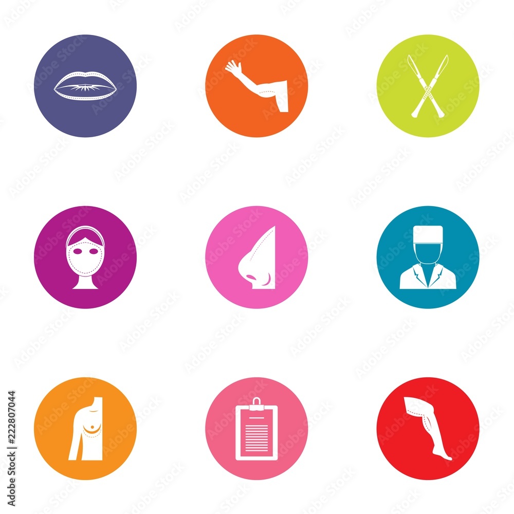Body sculpture icons set. Flat set of 9 body sculpture vector icons for web isolated on white background Body sculpture icons set. Flat set of 9 body sculpture vector icons for web isolated on white background