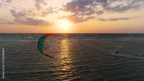 Panoramic view of the Kaiserfern in the sea at sunset, aerial shooting photo