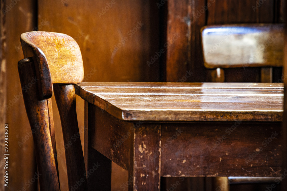 Wooden chair and table Wooden chair and table
