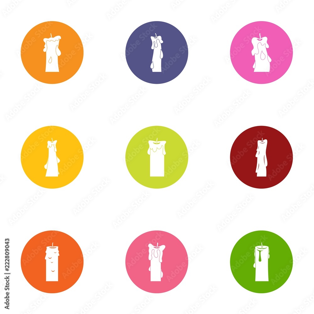 Flare icons set. Flat set of 9 flare vector icons for web isolated on white background